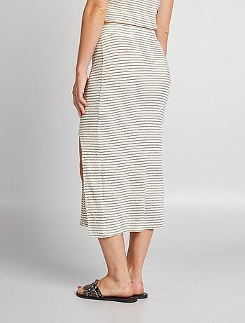 Jupe longue neuve rayée fente Zara XS - Vêtements
