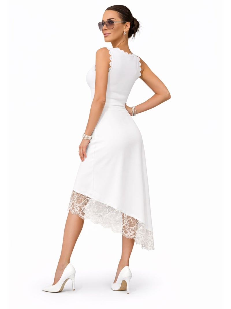 Jupe Satiné Kebello Blanc - Kiabi