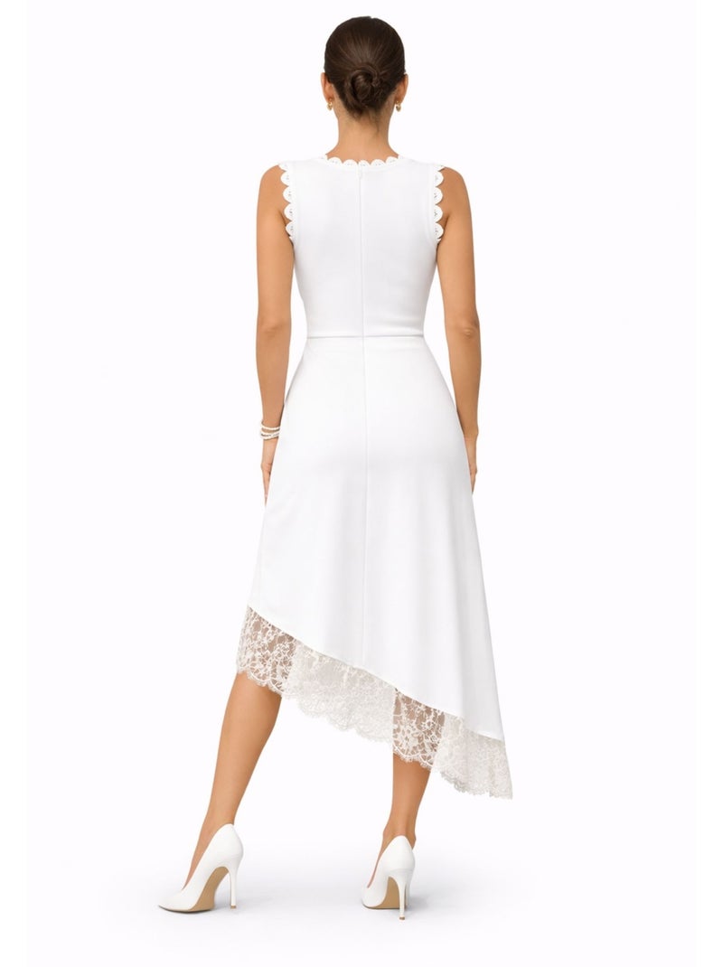 Jupe Satiné Kebello Blanc - Kiabi