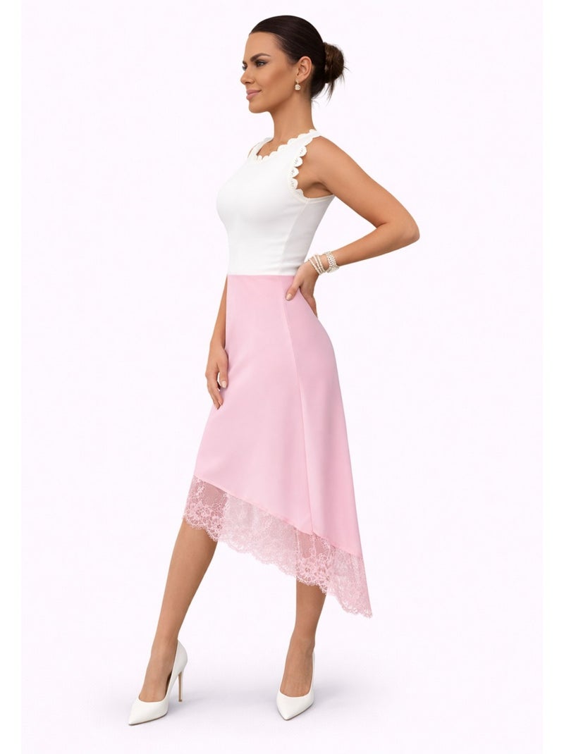 Jupe Satiné Kebello Rose - Kiabi