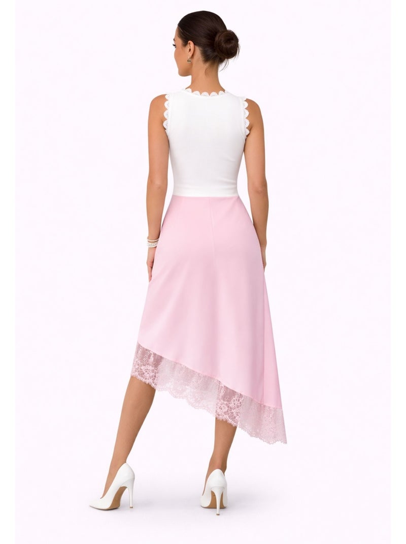 Jupe Satiné Kebello Rose - Kiabi