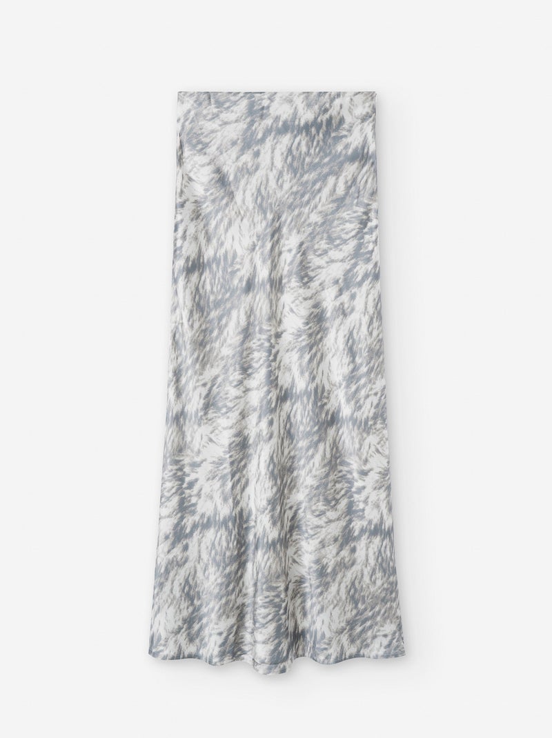 Jupe Satinée avec Motif Gris - Kiabi