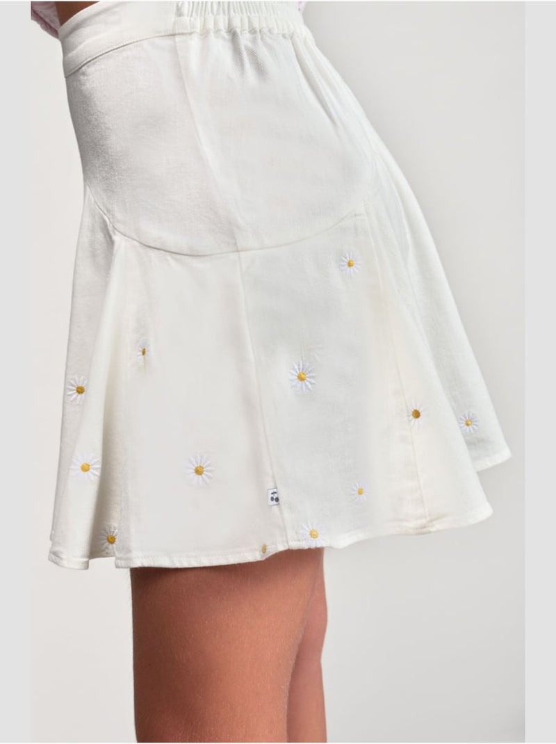 Jupe SHELAGI evasée, patineuse 'Le Temps Des Cerises' Blanc - Kiabi