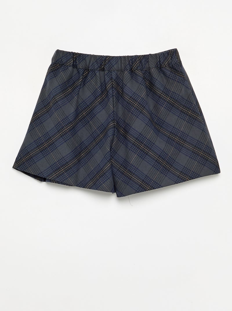 Jupe short à carreaux Bleu - Kiabi