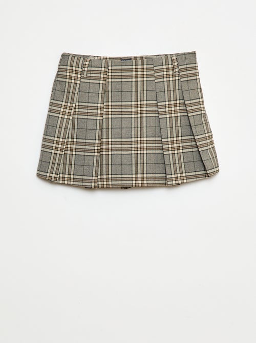 Jupe-short à carreaux - Kiabi