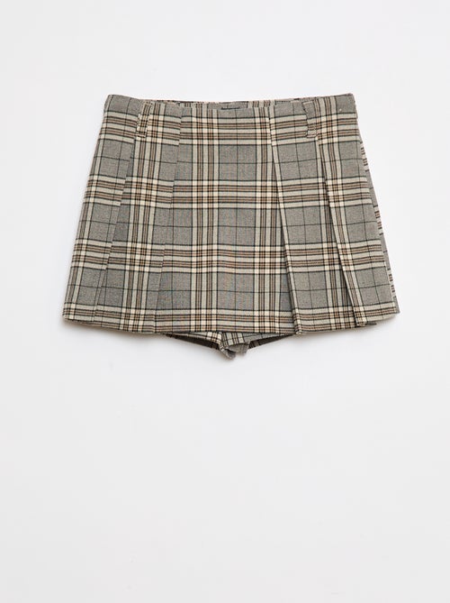 Jupe-short à carreaux - Kiabi