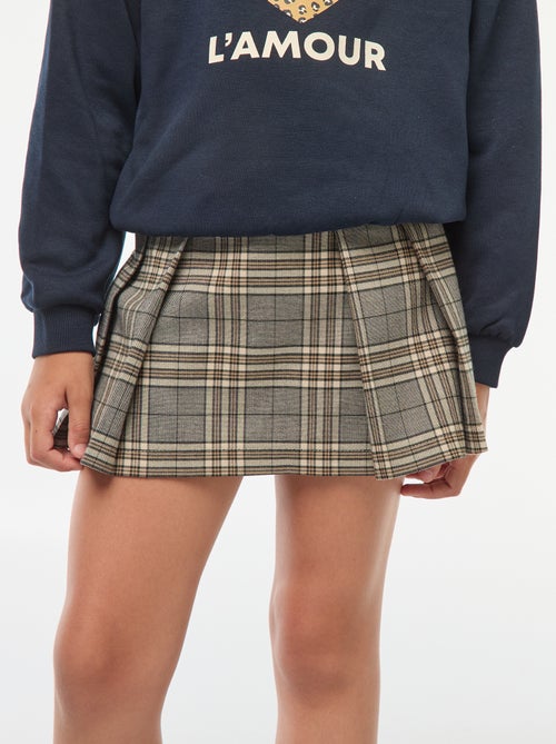 Jupe-short à carreaux - Kiabi