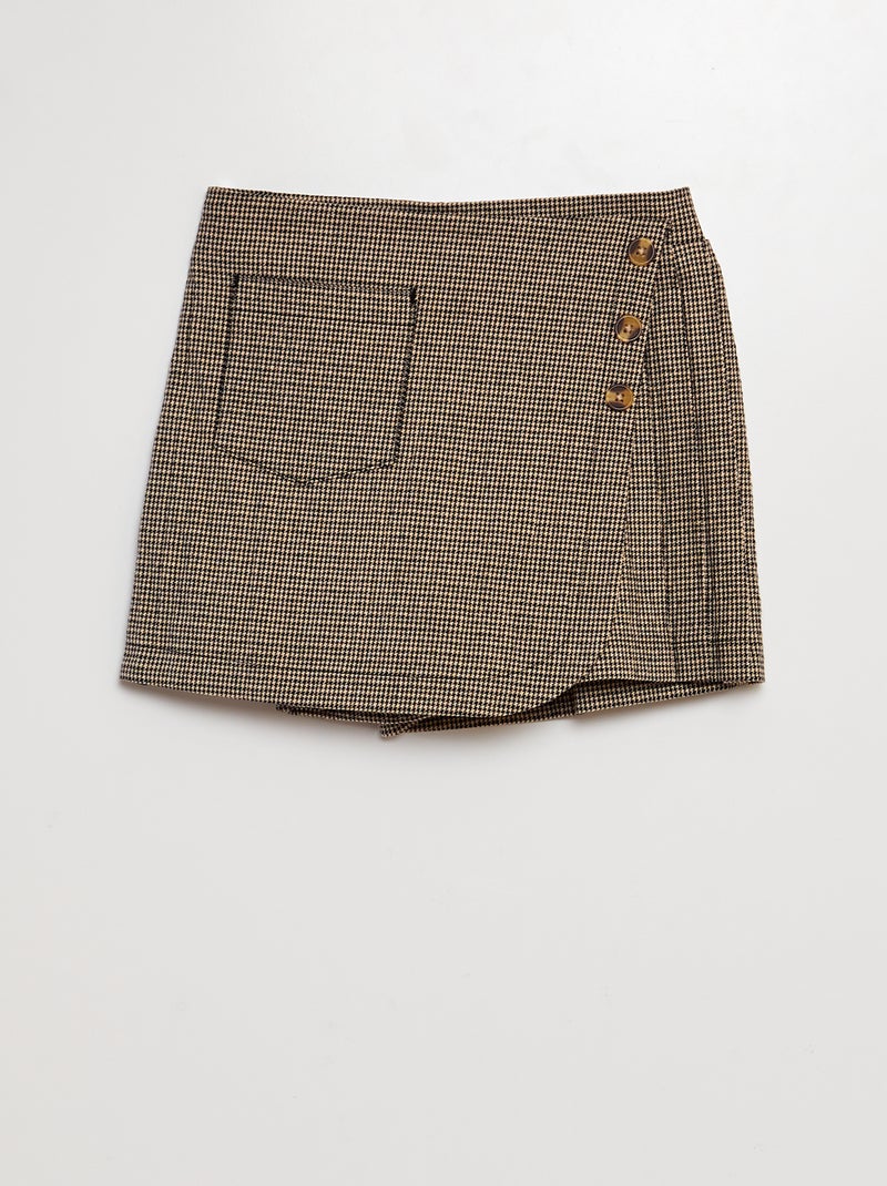 Jupe-short à carreaux Noir - Kiabi