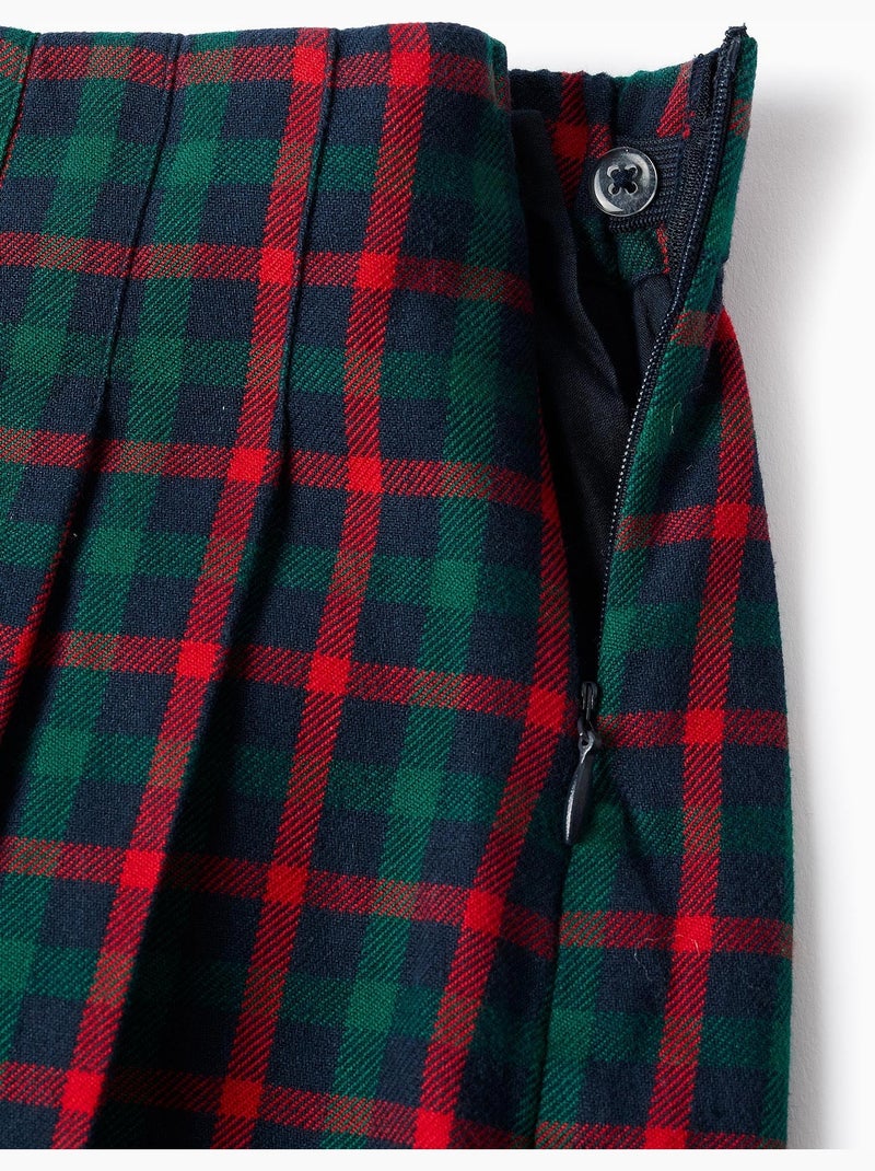 Jupe-short à carreaux You&Me Vert foncé - Kiabi