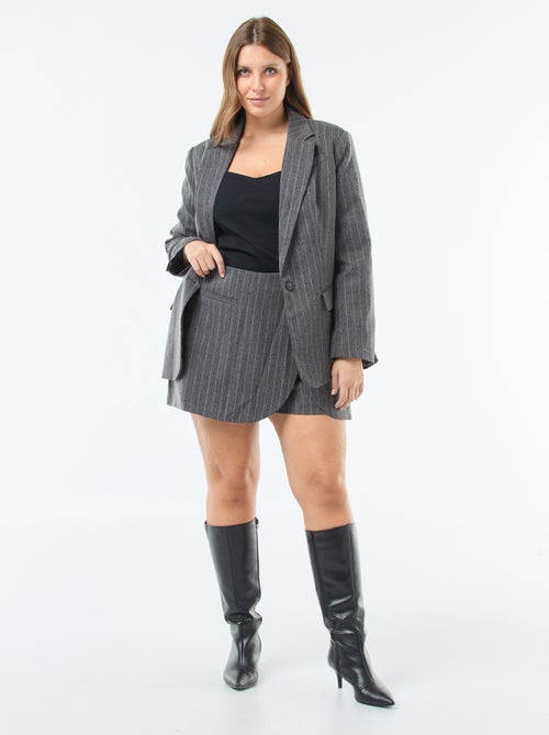 Jupe short à rayures et strass all over - Kiabi