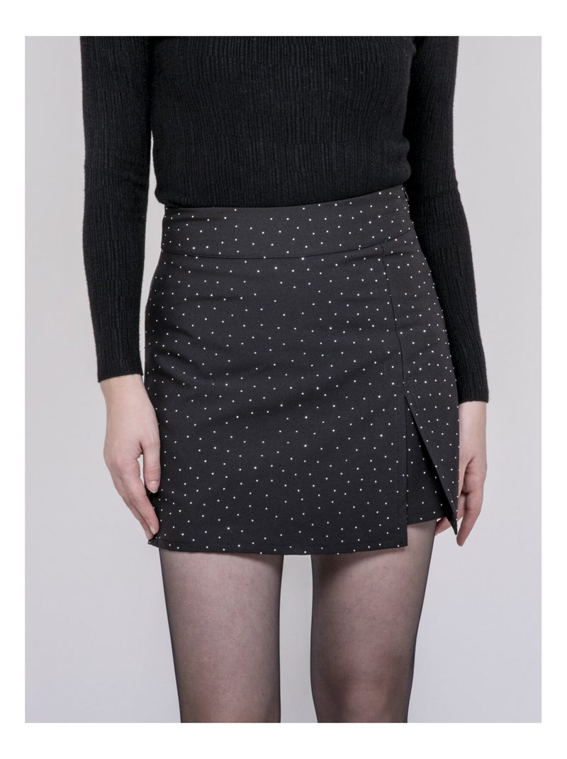 Jupe short à strass XILENA Noir - Kiabi