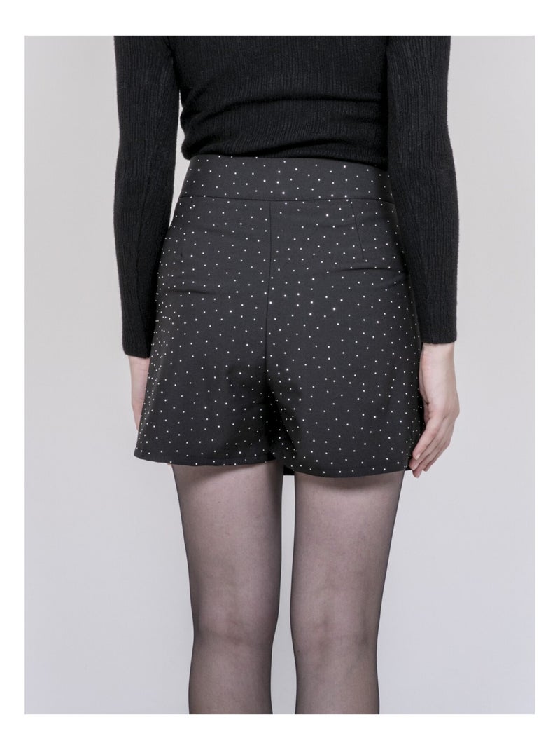 Jupe short à strass XILENA Noir - Kiabi