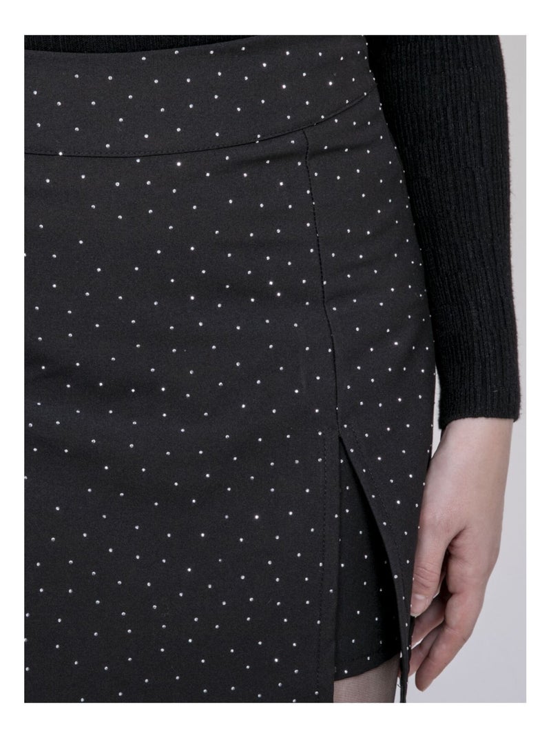 Jupe short à strass XILENA Noir - Kiabi