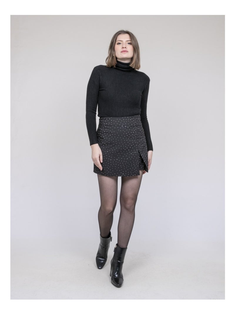 Jupe short à strass XILENA Noir - Kiabi