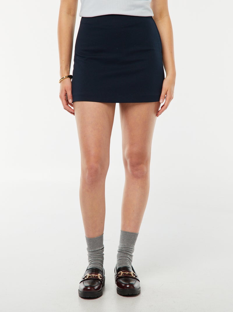 Jupe short à taille haute Bleu - Kiabi