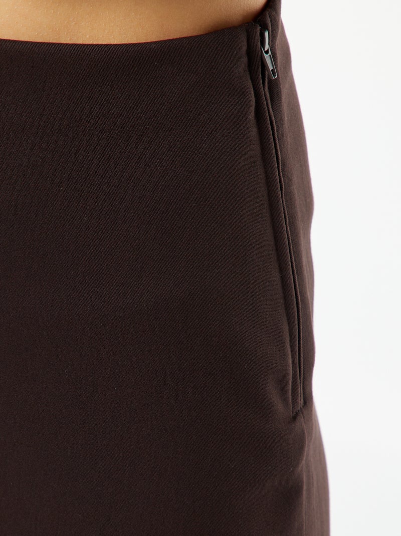 Jupe short à taille haute Marron - Kiabi