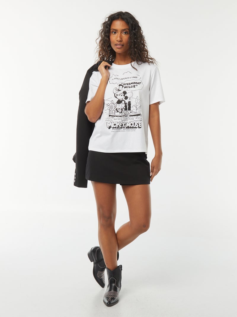 Jupe short à taille haute Noir - Kiabi