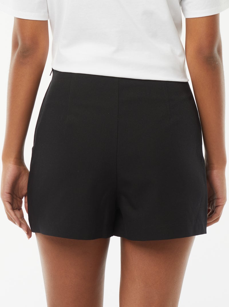 Jupe short à taille haute Noir - Kiabi