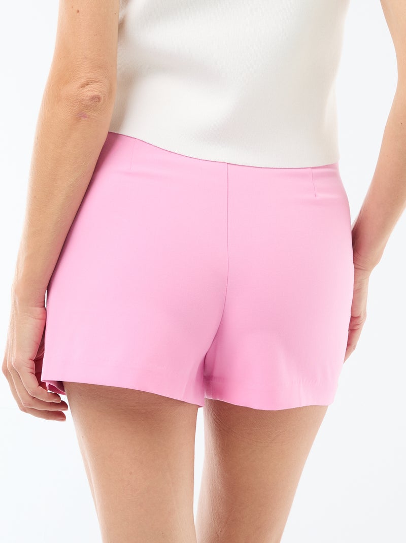 Jupe short à taille haute Rose - Kiabi