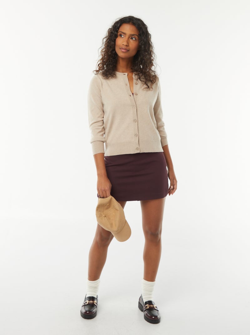 Jupe short à taille haute Violet - Kiabi