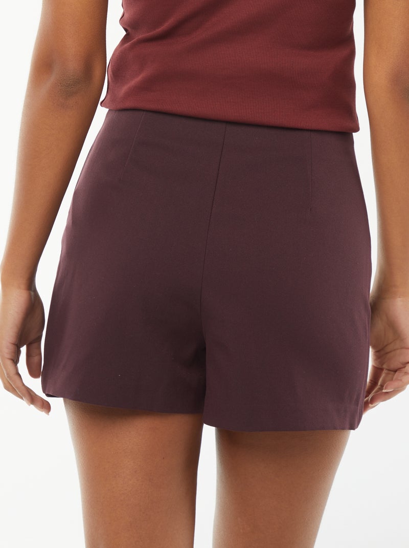 Jupe short à taille haute Violet - Kiabi