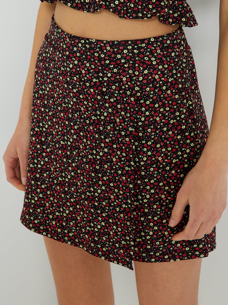 Jupe short avec imprimé à motifs Noir - Kiabi