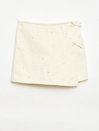 Jupe-short avec motifs brodés all over