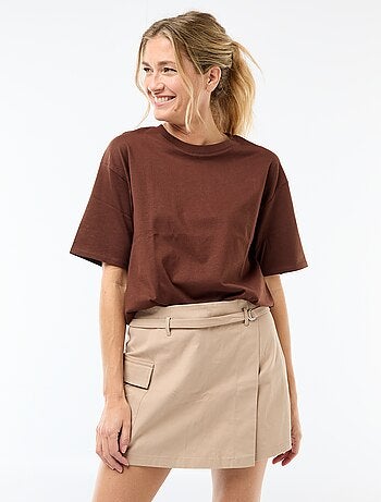 Jupe short courte avec ceinture