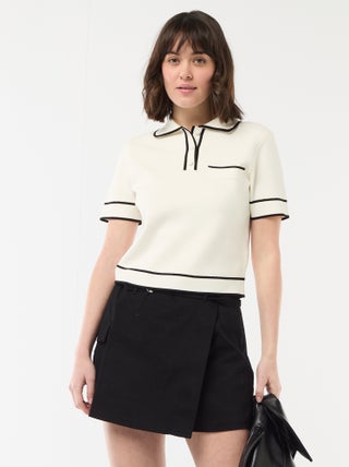 Jupe short courte avec ceinture