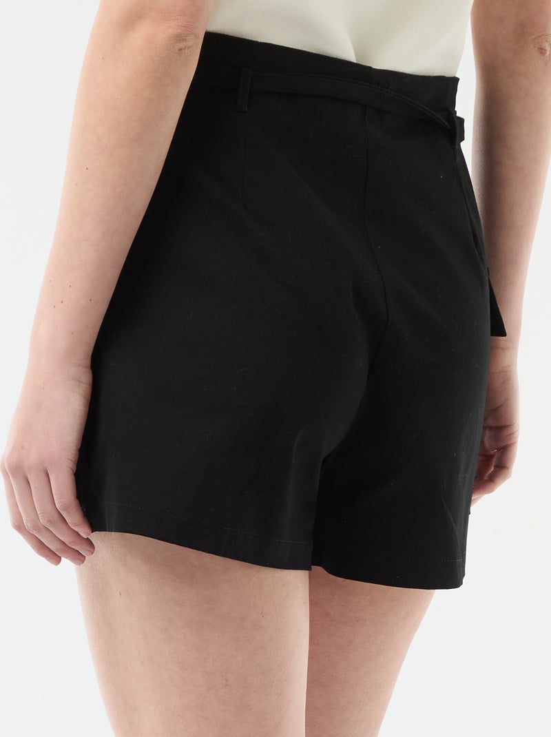 Jupe short courte avec ceinture Noir - Kiabi