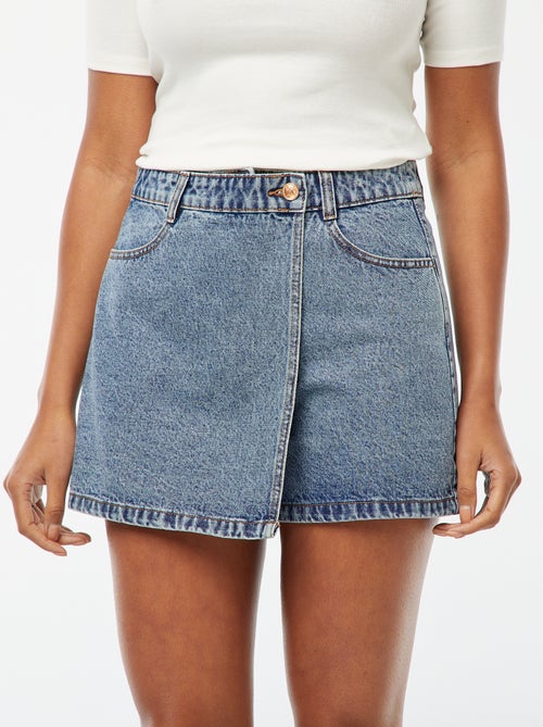 Jupe short courte en denim - Kiabi