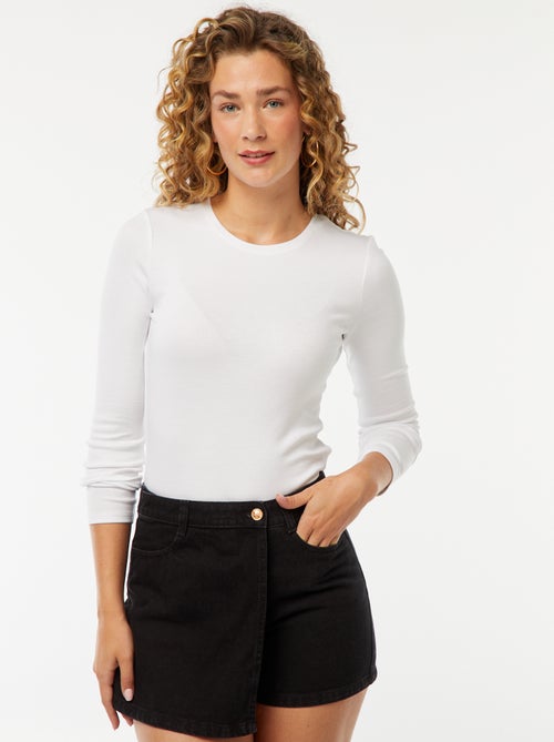 Jupe short courte en denim - Kiabi
