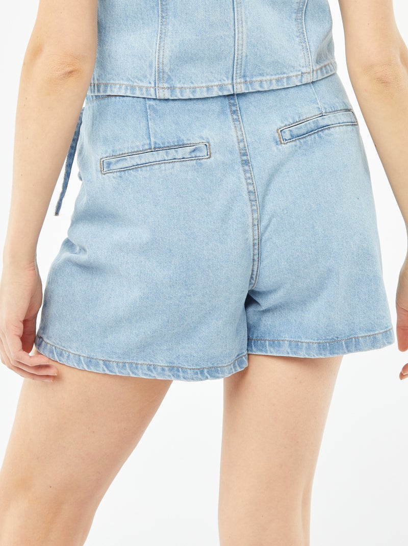 Jupe short courte en denim Triple stone - Kiabi