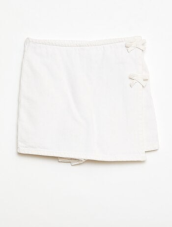 Jupe short courte en jean avec nœuds
