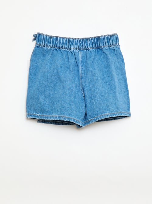 Jupe short courte en jean avec nœuds - Kiabi