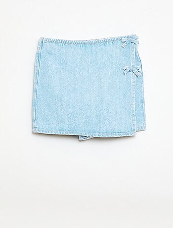 Jupe short courte en jean avec nœuds