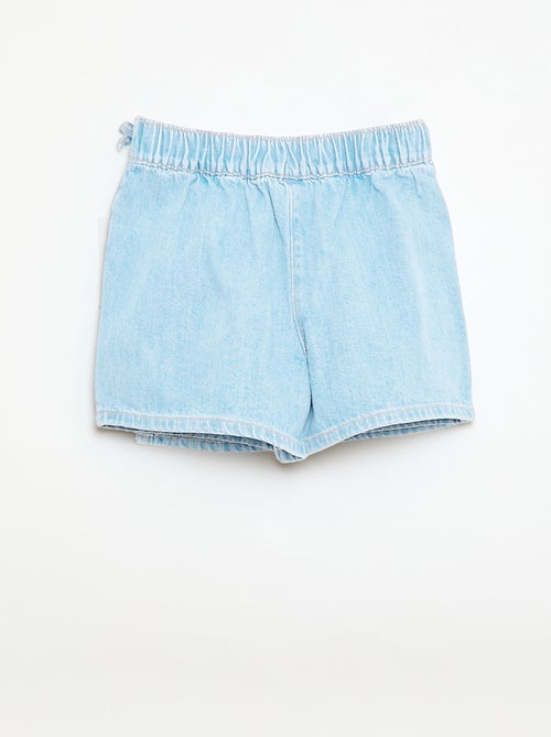 Jupe short courte en jean avec nœuds - Kiabi