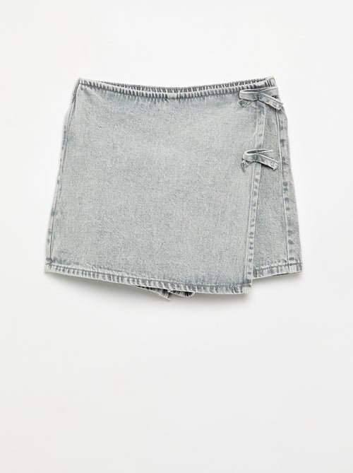 Jupe short courte en jean avec nœuds - Kiabi Jupe short courte en jean avec nœuds - Kiabi