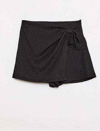 Jupe-short courte en maille légère unie