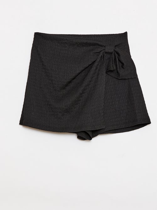 Jupe-short courte en maille légère unie - Kiabi