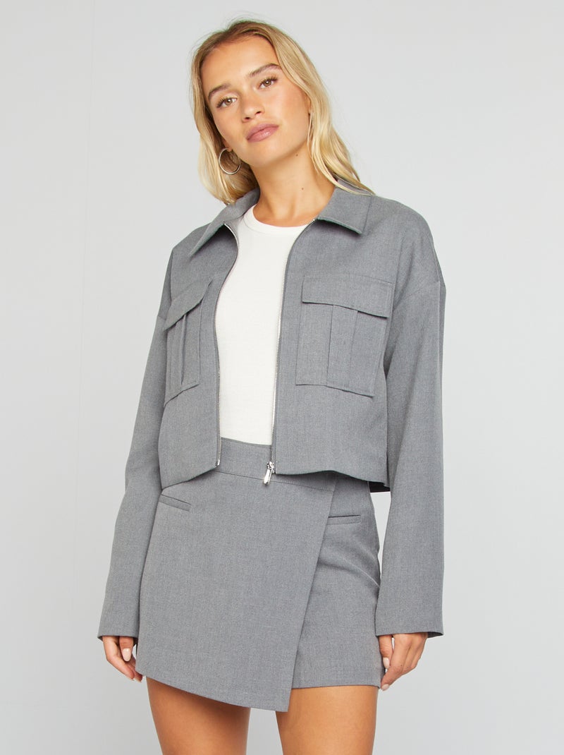 Jupe short courte Gris - Kiabi