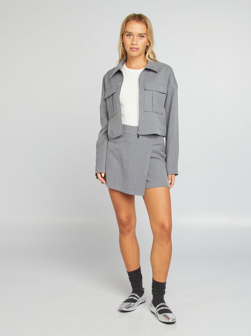 Jupe short courte Gris - Kiabi