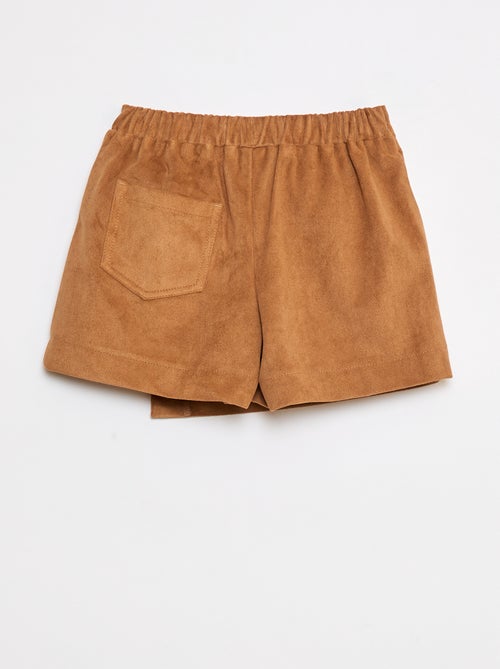 Jupe short courte unie en suédine - Kiabi