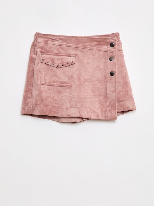 Jupe short courte unie en suédine - Kiabi