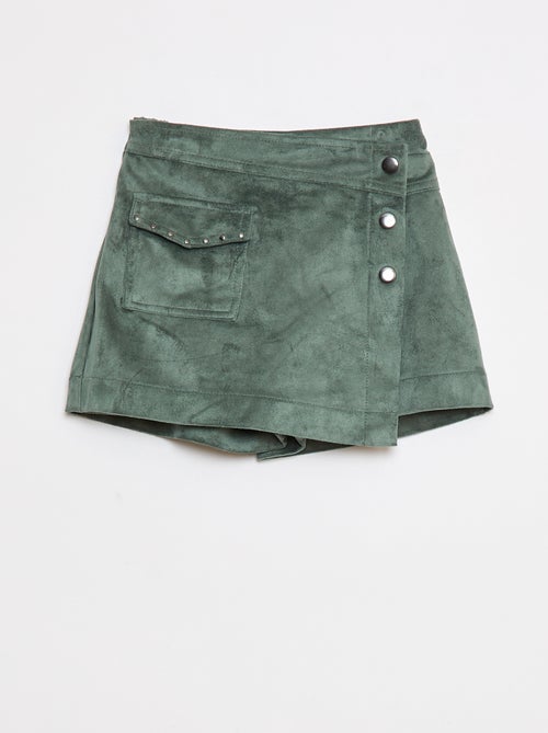 Jupe short courte unie en suédine - Kiabi