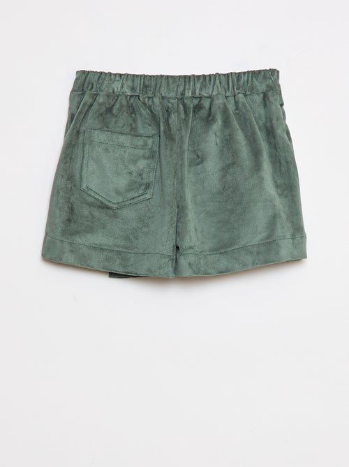 Jupe short courte unie en suédine - Kiabi