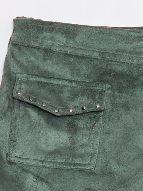 Jupe short courte unie en suédine - Kiabi