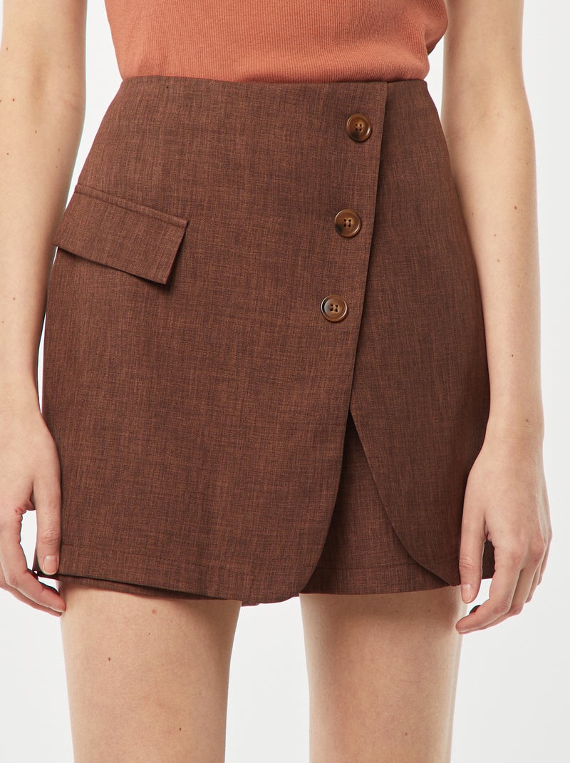 Jupe short courte unie marron - Kiabi