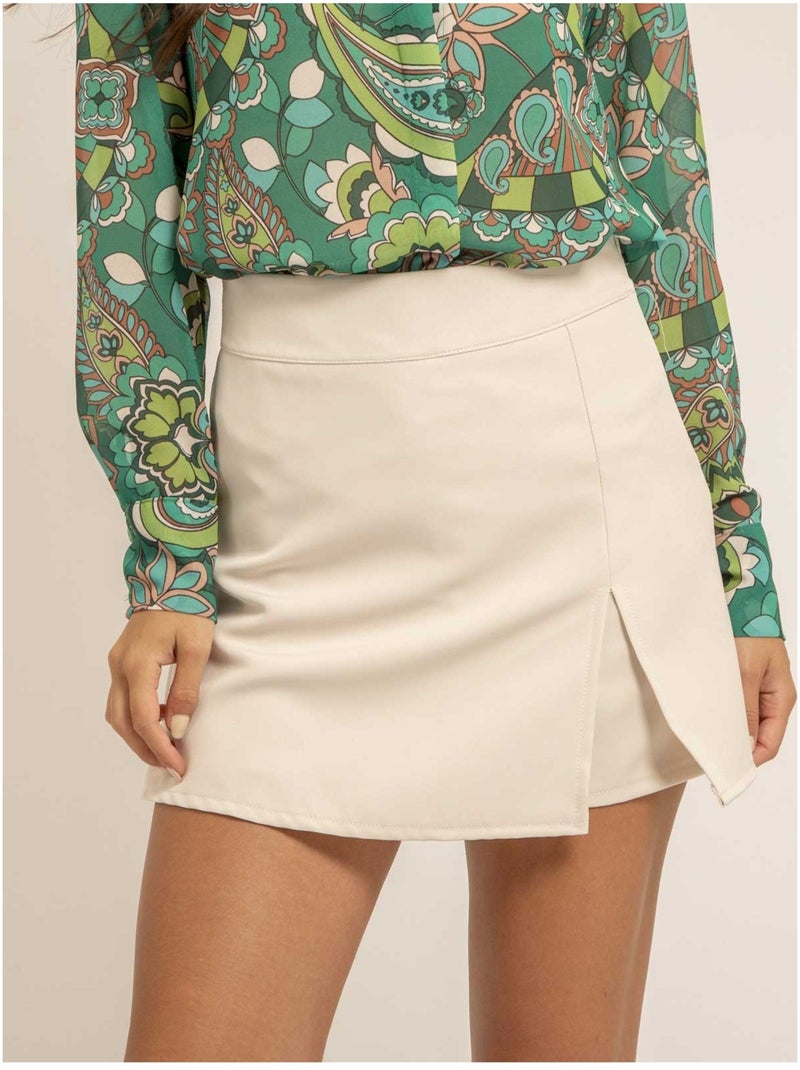 Jupe short courte XENIA Ecru - Kiabi