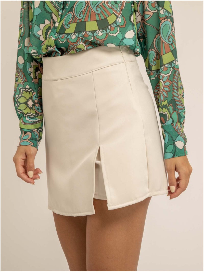 Jupe short courte XENIA Ecru - Kiabi